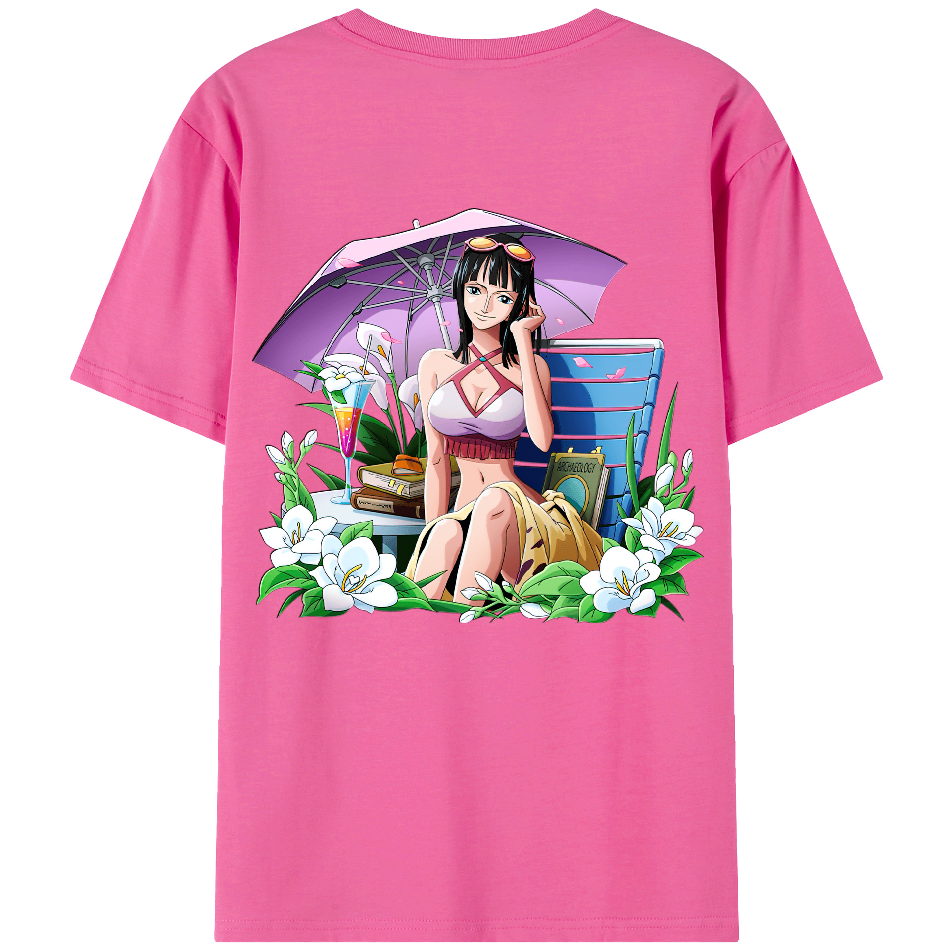 ワンピース ニコ・ロビン ONE PIECE Nico Robin レディース半袖Tシャツ(バックプリント)